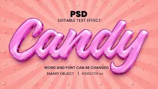 3D premium canday Text Effect in Photoshop