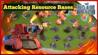 Attacking Resource Bases with over 100,000+ Health Scorchers | Boom Beach