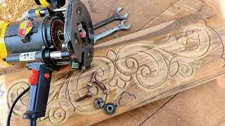 wood carving - SHARP GOLD router machine work's using router bits.