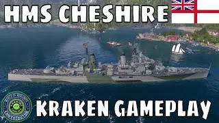 HMS Cheshire Royal Navy Heavy Cruiser World of Warships Wows Gameplay
