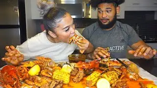 SEAFOOD BOIL MUKBANG! | SHRIMP , MUSSELS, KING CRAB & LOBSTER ( funny )