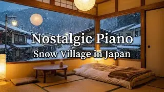 Nostalgic Piano & Winter Japan Ambience ❄️ | 그리운 피아노, 눈 내리는 일본 마을