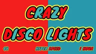 Crazy Disco Lights- Red & Turquoise Colors- Hyper Speed- 1 Hour 4K.