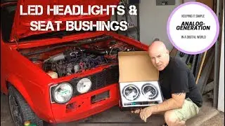 LED Headlights and Seat Bushings - 1980 VW Mk1 Rabbit Convertible Project Episode 31