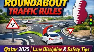 Roundabout Traffic Rules in Qatar 2025 | Driving Test Guide, Lane Discipline & Safety Tips 