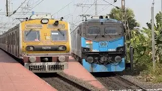 Ultimate Train Sporting From Balarambati Station Wag-12B+Wap-7 Engine and EMU Trains