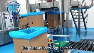 Food packing Stainless steel bag inserter bag decuffer sealer carton erector case sealer pack line