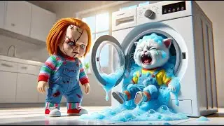Kitten Chucky Machine Mess Poor Mother Cat