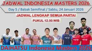 Jadwal Semifinal Indonesia Masters 2026 Hari Ini │ Day 5 │ 6 Wakil Indonesia di Babak Semifinal │