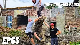 EP63 ON DÉRACINE LE PLUS GRAND ARBRE DU TERRAIN, LES RACINES ONT SOULEVÉ LA DALLE EN BÉTON !