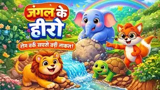 जंगल के हीरो 🦁🐘 | Moral Story for Kids in Hindi | Teamwork Story | Chuchu TV Style I Ai kids rhymes