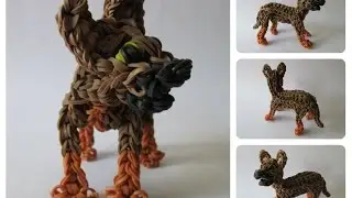 DIY Rainbow Loom german shepherd - CHASE puppy Part 1/2 Loombicious
