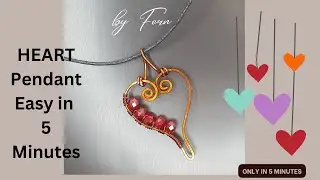 Heart Pendant Easy Bead Wire wrap Tutorial/ Lovely gift of jewelry for friends