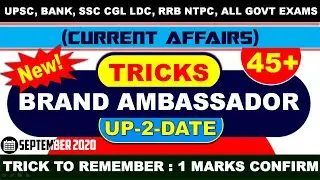 Brand Ambassador of India 2020 | Brand Ambassador Trick in Hindi | Current Affairs