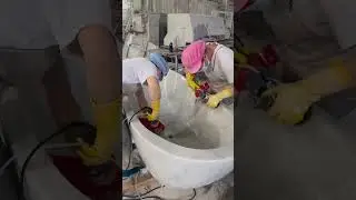 How a Solid Marble Bathtub Is Made | From Stone Block to Finished Bathtub