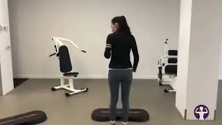 Sportcoach monique aan het werk met steppas Fit4lady circuittraining