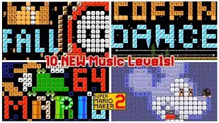 Top 10 NEW MUSIC Courses in Super Mario Maker 2 (Fall Guys, SM64, Coffin Dance & More!)
