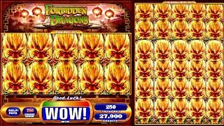 ★★JACKPOT HANDPAY★★$62 BETS★★FORBIDDEN DRAGONS HIGH LIMIT SLOT MACHINE BUENO DINERO MUSEUM SLOTS WMS