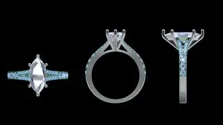 How to make Lab grown Marquise Diamond White gold Micro pave Engagement Ring/ matrix9/8 tutorial