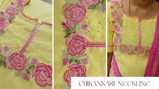 Chikankari neckline tutorial || Mukaish work || Antrang Creations