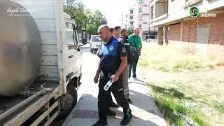 İnşaattaki çöp yığınına, zabıta müdahale etti