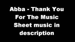 Abba - Thank You For The Music (piano sheet music)