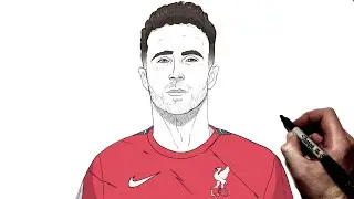 How To Draw Diogo Jota | Step By Step | Football/Soccer