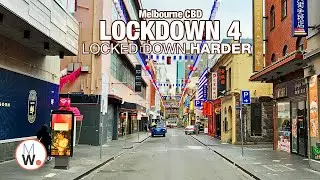 Melbourne CBD: FOURTH LOCKDOWN Walk on a Friday!🔐🚶&zwj;♀️【4k】