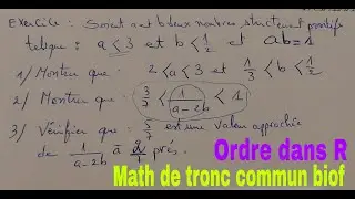 ordre dans R: exercice corrigés  tres importante--math de tcs biof