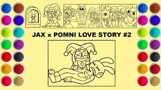 Drawing and Coloring Jax x Pomni Love Story #2 (Sand Painting)