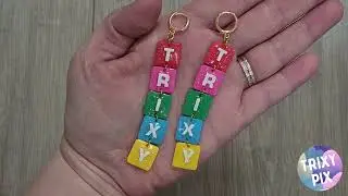 Custom Name Earrings - Rainbow Resin Dangles