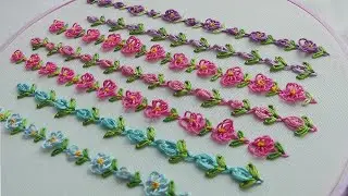 Вышивка | Цветочная бордюрная линия | легкие стежки