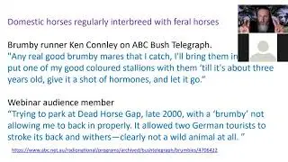Feral Horses in Australian Alps Q10 Are feral horse populations genetically unique?