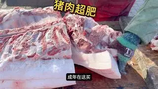 今天刮大风太冷了，老孟超肥大猪肉卖嗨了，太能白话了，快来看看#猪肉 #放心肉 #黑猪肉 #南方人买菜 #猪肉价格 #猪肉佬 #卖猪肉 #赶集日 #猪肉涨价 #杀猪  #游钓江湖