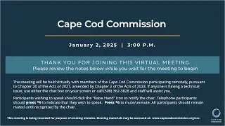 Cape Cod Commission Meeting, 01/02/2025