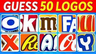 Guess the Food Logo with One Letter | 50 Famous Logos | Logo Quiz 2025