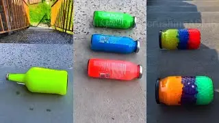 Breaking colorful glass bottles 🍾💥 bottle breaking video #bottlebreaking#asmr