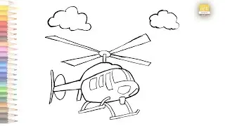 Helicopter Outline drawing  / How to draw A Helicopter drawing for kids / #artjanag