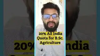 ICAR 20% All India Quota for B.Sc. Agriculture Explained  Choice Filling Updates I Counseling ?