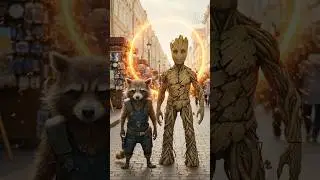 Ракета и Грут) #ии #ai #marvel #ракетагрут #иивидео #aivideo