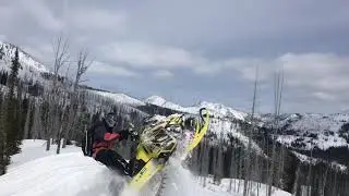 Wheeling over backwards on a snowmobile