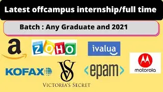 Latest offcampus internships | Full time | Any batch allowed