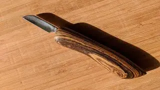 Making a bocote handle for a whittling knife (timelapse)