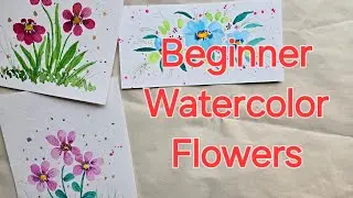 🟣Beginner Watercolor Making Flowers.  Easy and Fun Techniques.