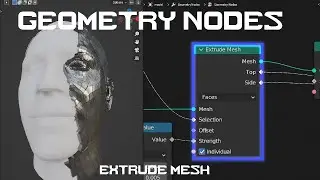 [Geometry Nodes Tutorial] Extrude Mesh Node