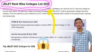 JELET 2025 Rank vs College | Marks vs Rank | Which Government College Will You Get? 🏛️🔥
