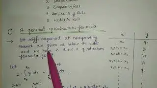 A General Quadrature Formula |Numerical Integration |#numericalanalysis