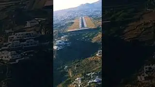 Mykonos Island Airport 🇬🇷 LGMK Approach Landing 34  Beautiful Landscape Cockpit View