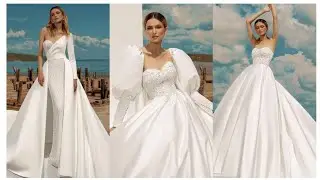 When the bride wants simple wedding dresses but with impeccable details, satin