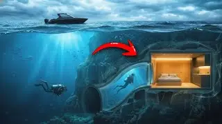 Secret Underwater Cave House Built in the Open Sea | ASMR Building Adventure
